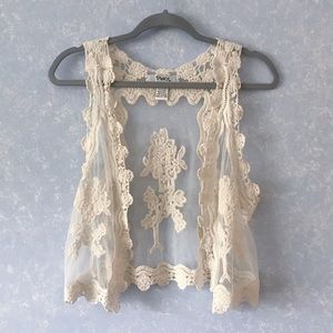 White Boho Lace Vest